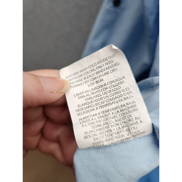 Wrangler Outdoor Mens Light Blue Button-Down Shirt Large Regular Fit Cotton/Poly - Picture 7 of 7